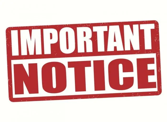 Notice for Price Increase